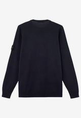 Stone Island Logo Patch Wool Sweater Navy L2S155100071S00C4V0020_NAVY BLUE_70224515