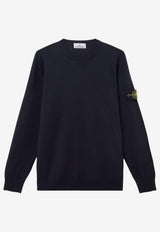 Stone Island Logo Patch Wool Sweater Navy L2S155100071S00C4V0020_NAVY BLUE_70224515