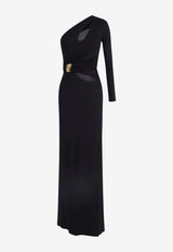 Elisabetta Franchi One-Shoulder Cut-Out Gown Black ABR2561E3_110