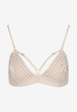 Elisabetta Franchi Tulle Bra with Elastic Bands Beige RG02165E3_197