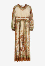 Zimmermann Indra Waisted Floral Maxi Dress Multicolor 5947DSS262CKSF_Cream Khaki Floral_70224398