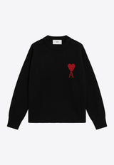 AMI PARIS Ami De Coeur Wool Sweater Black UKS838018/T_AMI-009