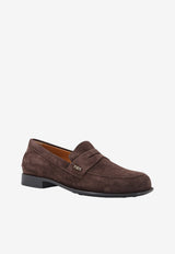 Tod's Logo Plaque Suede Loafers Brown XXW19M0KK70RE0S808_Brown_70013835
