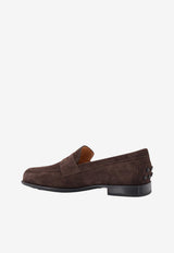 Tod's Logo Plaque Suede Loafers Brown XXW19M0KK70RE0S808_Brown_70013835