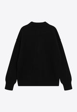 AMI PARIS Ami De Coeur V-neck Cardigan Black UKC367018/T_AMI-009