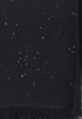Brunello Cucinelli Ribbed Cashmere Scarf Black MSC915029C101_Black_70014729