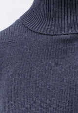 Brunello Cucinelli Turtleneck Cashmere Sweater Blue M12744403C7186_BLUFREDDO_70014825