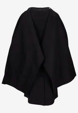 P.A.R.O.S.H Wool-Blend Belted Poncho Black D431766LEAK25_013