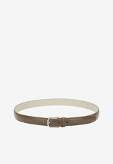 Toteme Two-Tone Slim Leather Belt Brown 244-WAM1089-LE0025-379TIRAMISU_8e0f8a04-89d2-47d2-a16b-4545d7be40ae