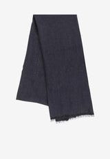 Brunello Cucinelli Wool-Blend Fringed Scarf Black MSCDAR097C101_Black_70014657