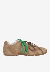 Miu Miu Washed Suede Low-Top Sneakers Beige 5E165EFD005Z5O_F0379