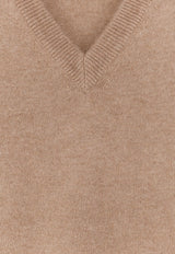 Brunello Cucinelli V-neck Cashmere Sweater Beige M2200162CM338_CAMELCIOTTOLO_70014693
