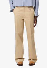 Miu Miu Embroidered Chino Pants Beige MP2024SOOO1UPX_F0065