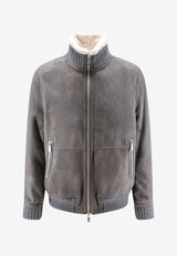 Brunello Cucinelli Shearling Suede Jacket Taupe MPMCU1737C9873_ACCIAIOPELOECRU'_70014805