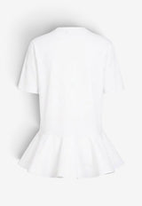 Alaïa Crinoline Peplum T-shirt White AA9I0003J103D000_BLANC_70166765