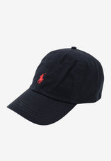 Polo Ralph Lauren Logo Embroidered Baseball Cap Black 710548524012_POLOBLACKRLRED_70224432