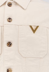 Valentino V Metal Denim Jacket Ivory 8V3DC14FB9WA03_Ivory_42176842