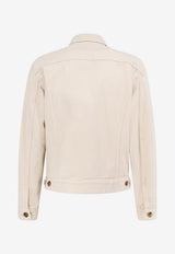 Valentino V Metal Denim Jacket Ivory 8V3DC14FB9WA03_Ivory_42176842