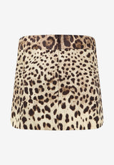 Dolce & Gabbana Leopard Print Silk Mini Skirt Brown F4A8CTFSTB3HY13M_LEONEW_70014431