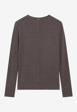 Max Mara Salmone Ribbed Jersey T-shirt Gray MXMSALMONEWO/T_MAXM-004