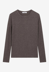 Max Mara Salmone Ribbed Jersey T-shirt Gray MXMSALMONEWO/T_MAXM-004