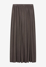Max Mara Livrea Long Pleated Skirt Brown MXMLIVREACO/T_MAXM-004
