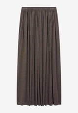 Max Mara Livrea Long Pleated Skirt Brown MXMLIVREACO/T_MAXM-004