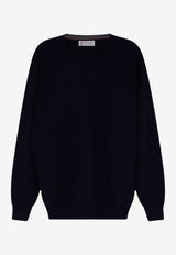 Brunello Cucinelli Wool Crewneck Sweater Navy M2200100CW425_NAVYGRIGIOMEDIO_70014752
