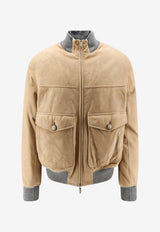 Brunello Cucinelli Padded Suede Field Jacket Beige MPCLF2085CJB23_SAND_70014755
