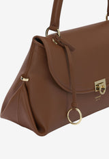 Ferragamo Medium Gancini Grained Leather Shoulder Bag Brown 0796520_e338dba9-51b2-47e1-889f-aaa02ced0aac
