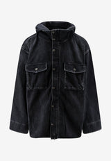 Balenciaga Embroidered Logo Denim Jacket Black A001U0TUW541000_BLACK_70224401