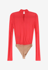 Elisabetta Franchi High-Neck Bodysuit Red CB00766E2CG5_RED_70224410