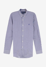 Polo Ralph Lauren Long-Sleeved Stripe Shirt Light Blue 710929344005_Navywhite_70224481