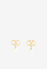 Signature VLogo Pearl Drop Earrings