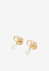 Signature VLogo Pearl Drop Earrings