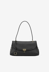 Ferragamo Medium Gancini Grained Leather Shoulder Bag Black 0796247_c68133ce-92db-4b2f-a78f-79ff1070a618