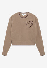 Chloé Encoeur Wool Blend Sweater Brown CH26AMP41710/T_CHLOE-218