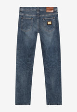 Dolce & Gabbana Logo Plaque Slim Jeans Blue GY07CDG8PK5/T_DOLCE-S9001