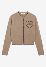 Chloé Encoeur Cashmere Knit Cardigan Brown CH26AMC15710/T_CHLOE-218