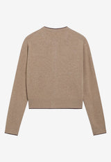 Chloé Encoeur Cashmere Knit Cardigan Brown CH26AMC15710/T_CHLOE-218
