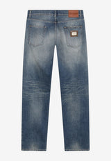 Dolce & Gabbana Logo Plaque Washed Jeans Blue GP02XDG8PO5/T_DOLCE-S9001