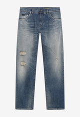 Dolce & Gabbana Logo Plaque Washed Jeans Blue GP02XDG8PO5/T_DOLCE-S9001