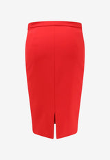 Elisabetta Franchi Essential Crepe Pencil Skirt Red GO22366E2CG5_RED_70224504