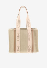 Chloé Woody Linen Shoulder Bag Beige CHC23AS383L1726Y_Blushy Beige_70318899