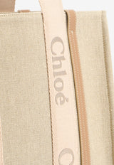 Chloé Woody Linen Shoulder Bag Beige CHC23AS383L1726Y_Blushy Beige_70318899