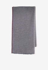 Brunello Cucinelli Wool Cashmere Scarf Gray MSC665ORCJS88_GRIGIOSCUROBORGOGNASABBIA_70014771
