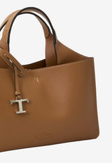 Tod's Mini T Timeless Top Handle Bag in Hammered Leather Brown XBWAPAL0100-QRI-S410