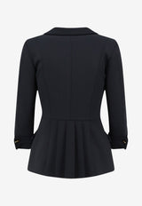 Elisabetta Franchi Double-Breasted Blazer with Logo Cufflinks Black GI26766E2110_Black_70281264