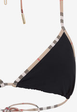 Check-Trimmed Halterneck Bikini
