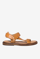 Miu Miu Logo Leather Sandals Beige 5X724EF020V69_F0151